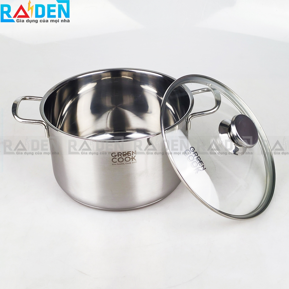 Bộ 3 nồi Inox 3 đáy Greencook GCS06-T1