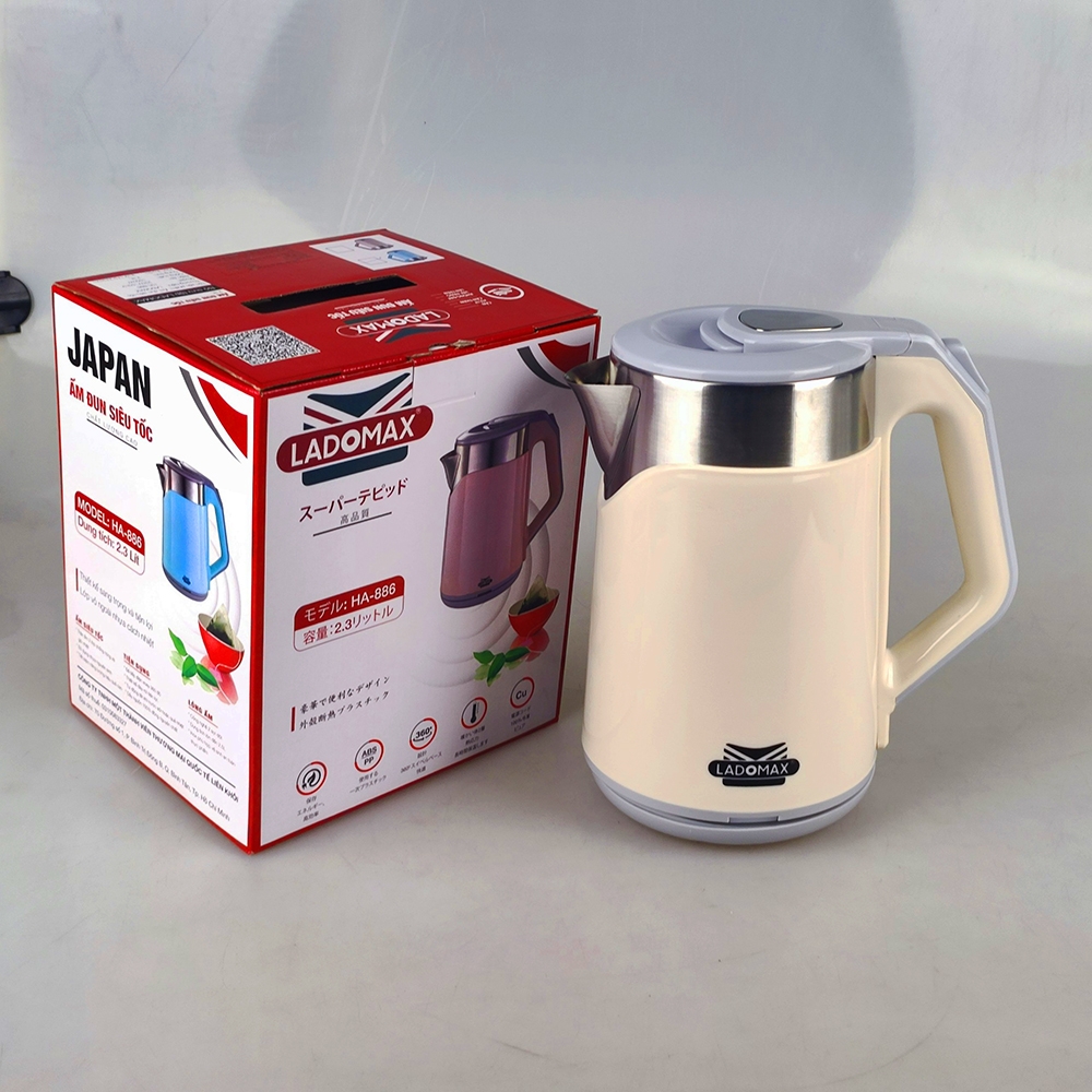 Ấm đun siêu tốc 2 lớp 2.3L Ladomax Ha-886