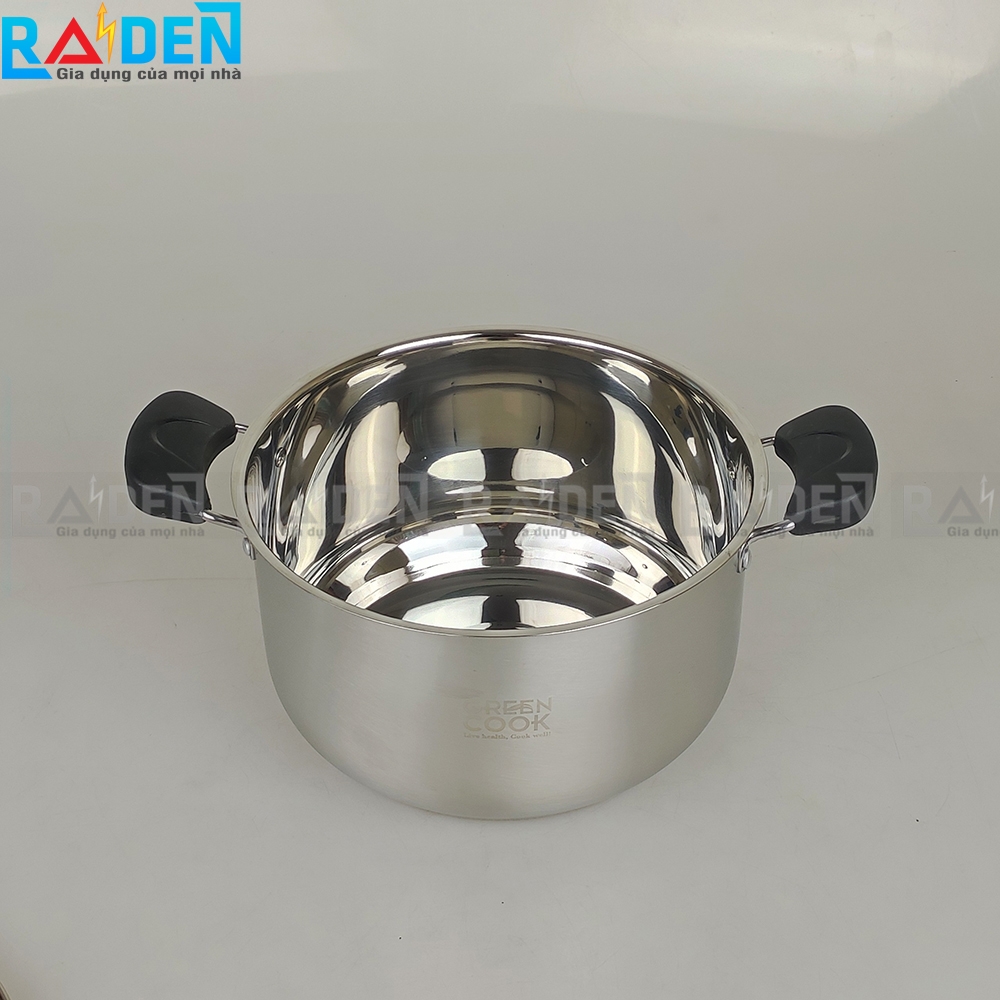 Bộ 3 nồi inox 3 đáy Greencook GCS08-T1