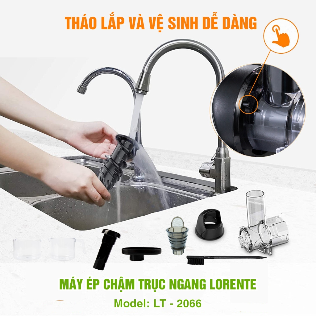 Máy ép chậm trục ngang Lorente LT-2066, 300w