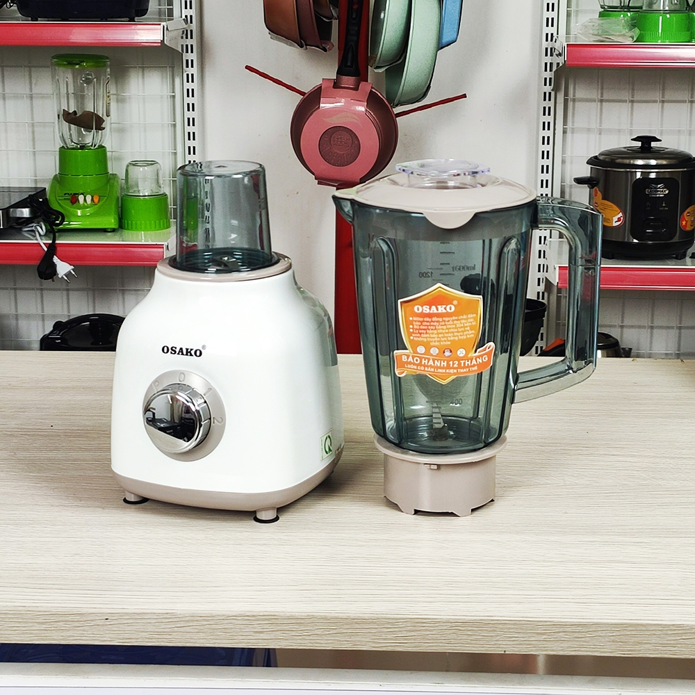 Máy xay sinh tố 2 cối nhựa Osako ST02, 400W, (1tx6)