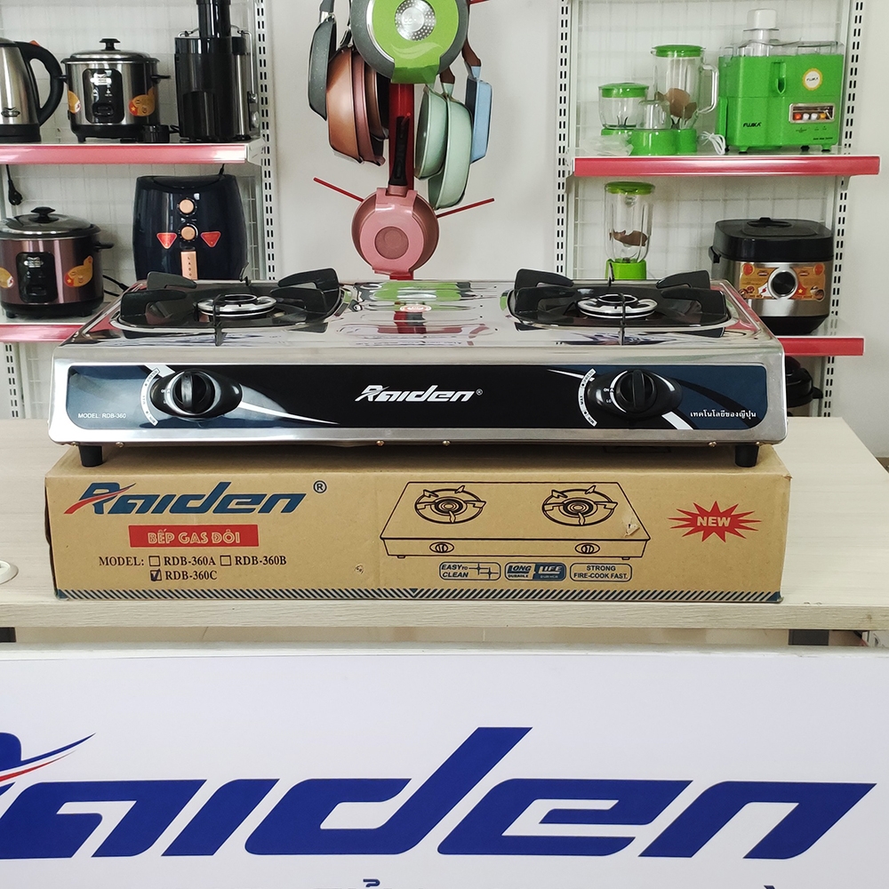 Bếp Gas đôi toàn thân Inox Raiden RDB-360