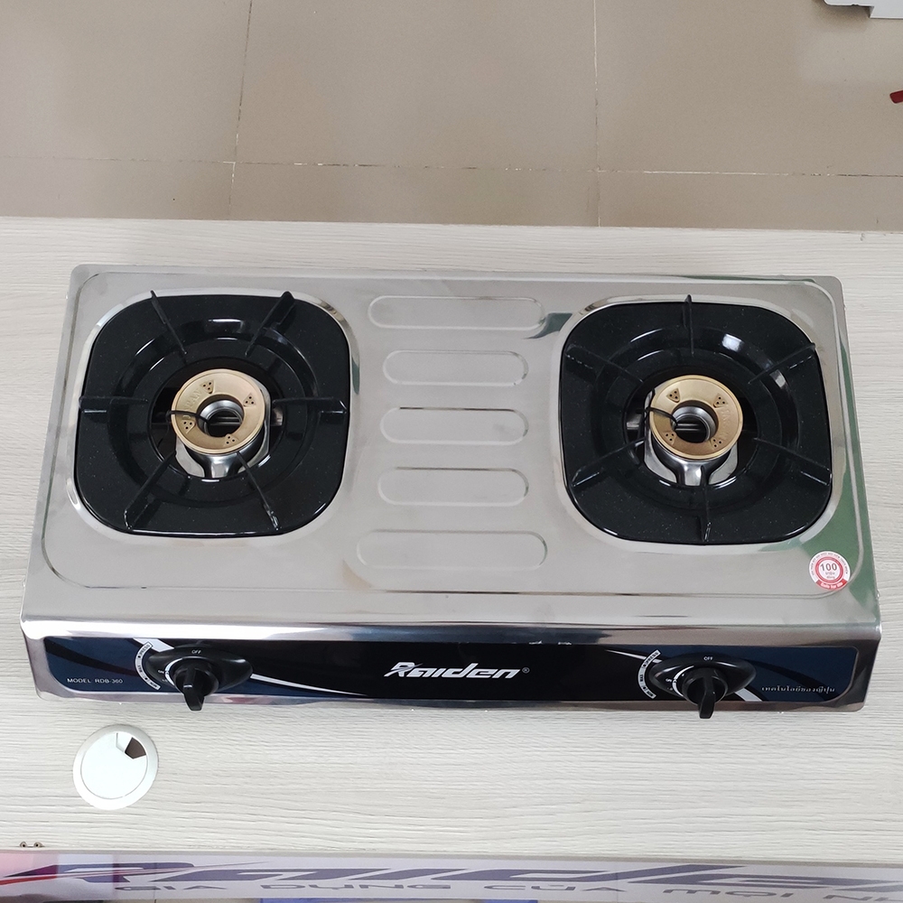Bếp Gas đôi toàn thân Inox Raiden RDB-360