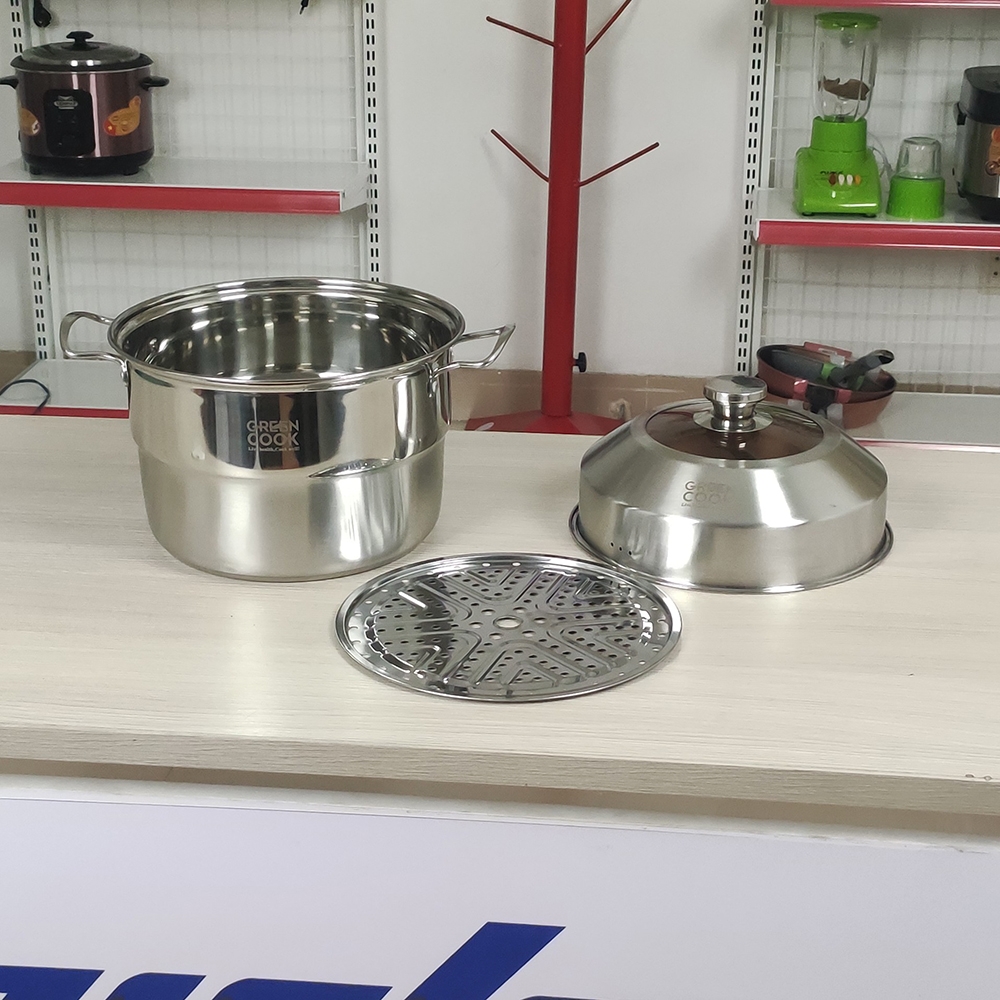Nồi xững hấp inox đa năng Greencook GCST01-26IH (1tx6)