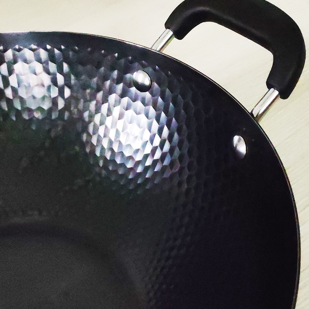 Chảo xào thép vân kim cương 32cm Greencook GCW02-32IH (1tx10)