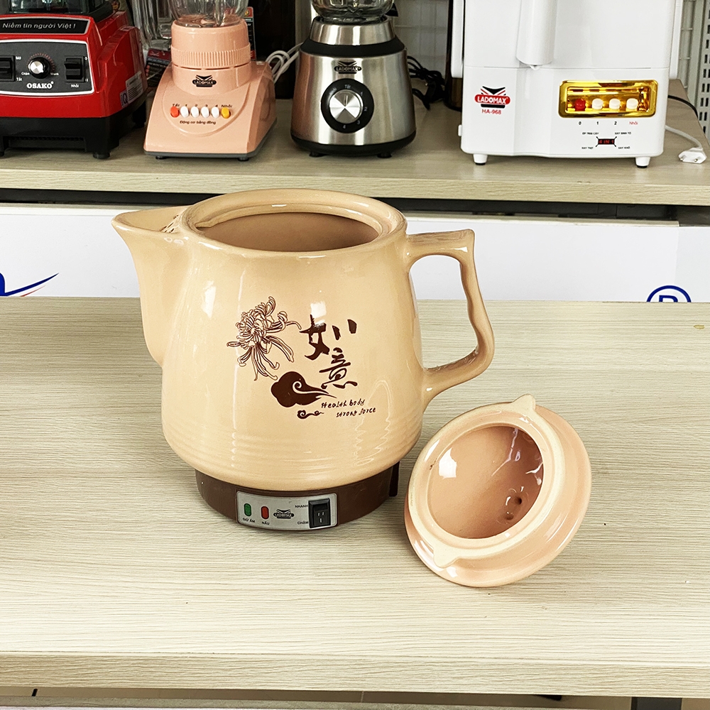 Ấm Sắc Thuốc Điện Ladomax Ha-8833H Màu Hồng, Có Chuông Báo (1tx8)