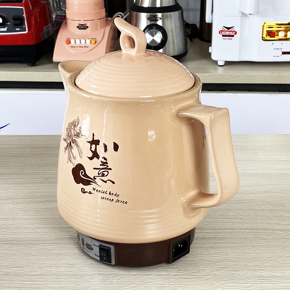 Ấm Sắc Thuốc Điện Ladomax Ha-8833H Màu Hồng, Có Chuông Báo (1tx8)