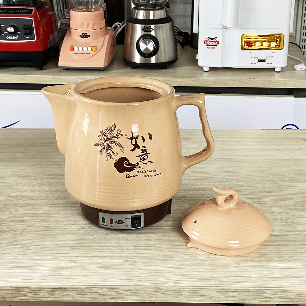 Ấm Sắc Thuốc Điện Ladomax Ha-8833H Màu Hồng, Có Chuông Báo (1tx8)