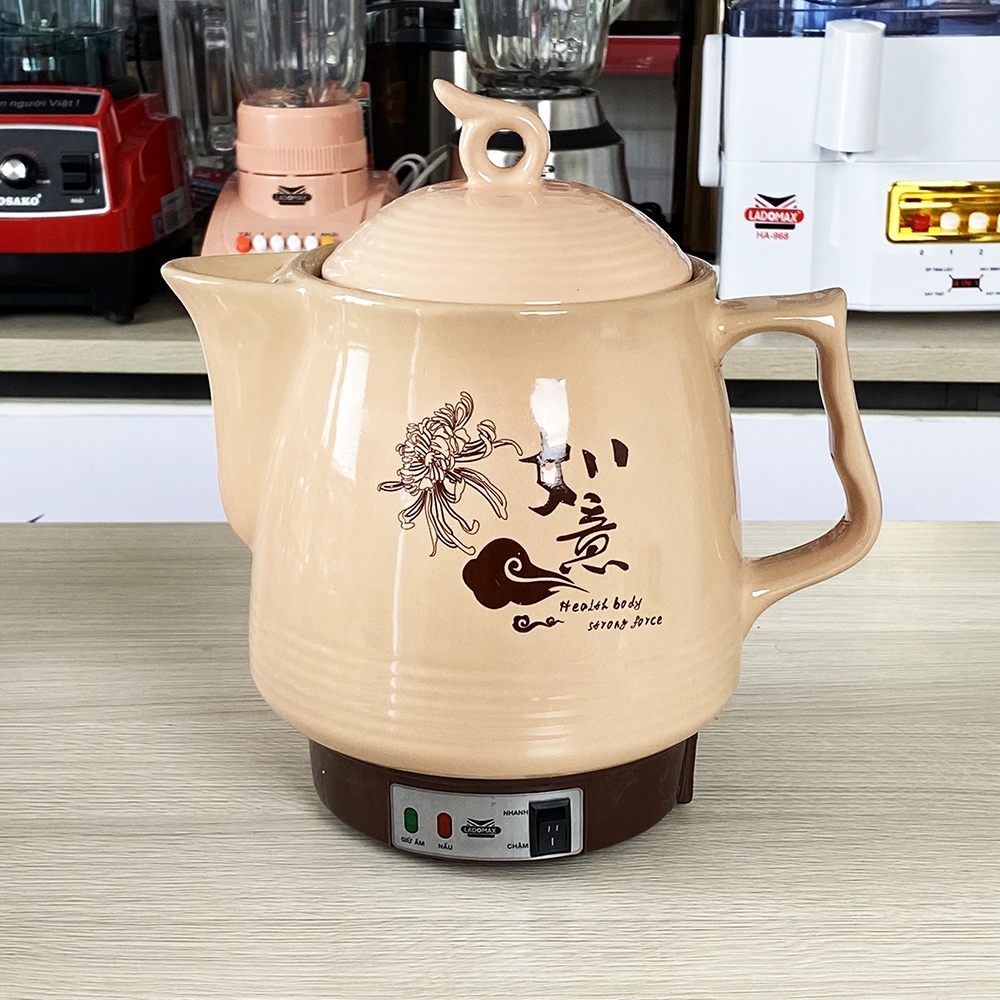 Ấm Sắc Thuốc Điện Ladomax Ha-8833H Màu Hồng, Có Chuông Báo (1tx8)