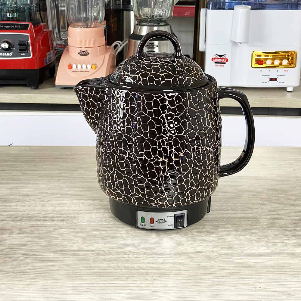 Ấm Sắc Thuốc Điện Ladomax Ha-8833Den Màu Đen, Có Chuông Báo (1tx8)