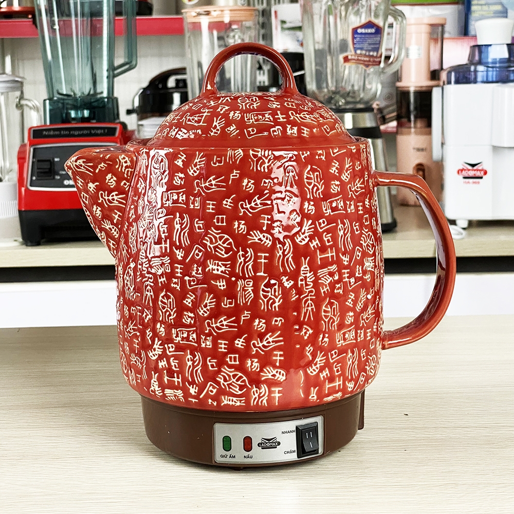 Ấm Sắc Thuốc Điện Ladomax Ha-8833 Màu Đỏ, Có Chuông Báo (1tx8)
