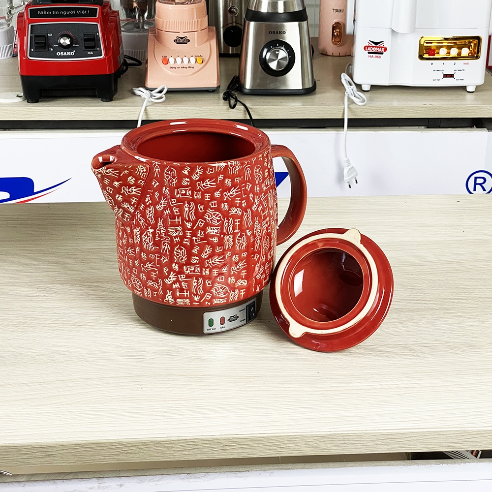 Ấm Sắc Thuốc Điện Ladomax Ha-8833 Màu Đỏ, Có Chuông Báo (1tx8)