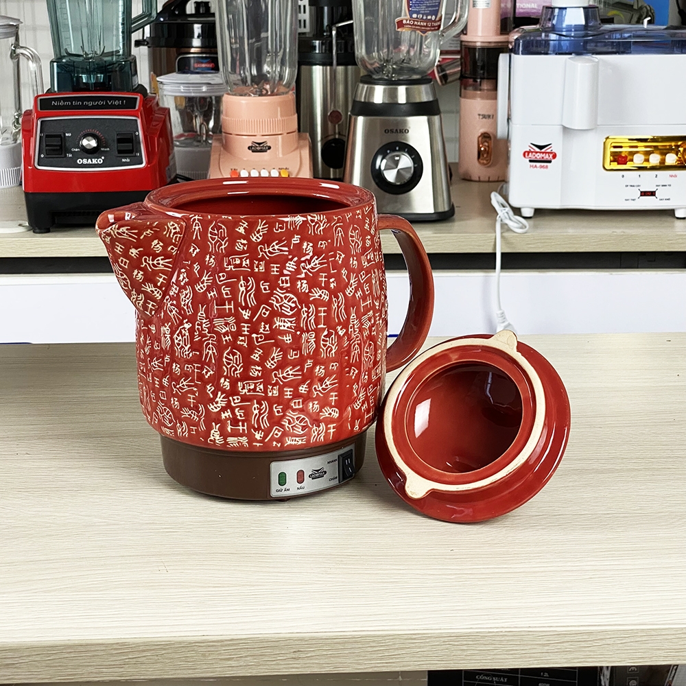 Ấm Sắc Thuốc Điện Ladomax Ha-8833 Màu Đỏ, Có Chuông Báo (1tx8)