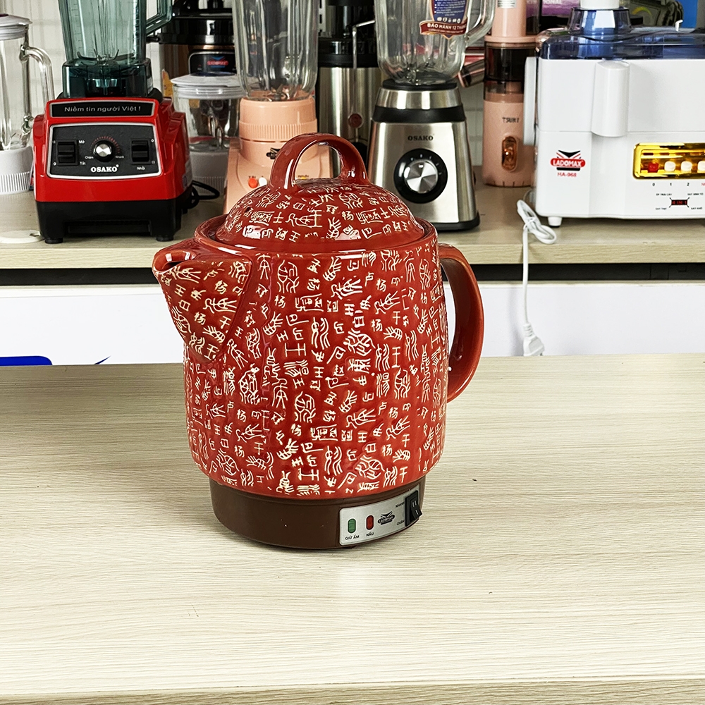 Ấm Sắc Thuốc Điện Ladomax Ha-8833 Màu Đỏ, Có Chuông Báo (1tx8)