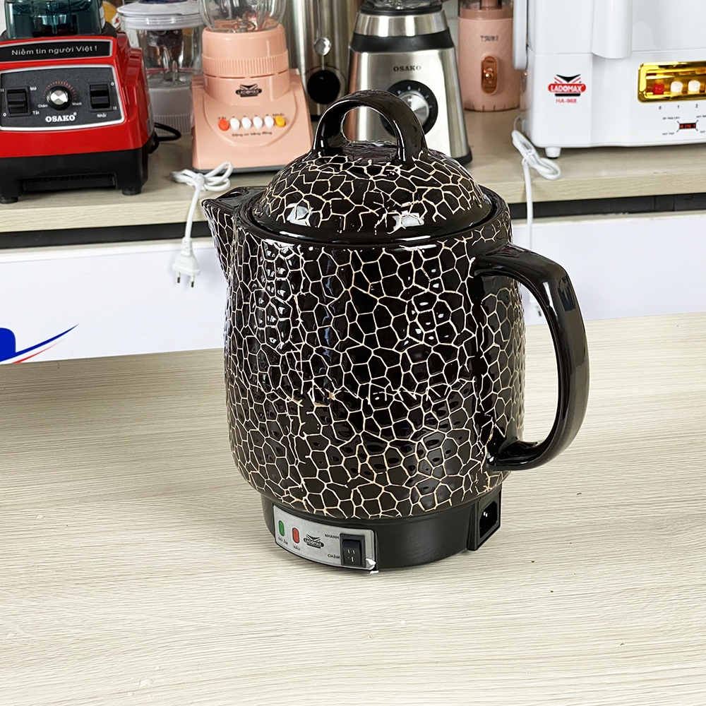 Ấm Sắc Thuốc Điện Ladomax Ha-8833Den Màu Đen, Có Chuông Báo (1tx8)