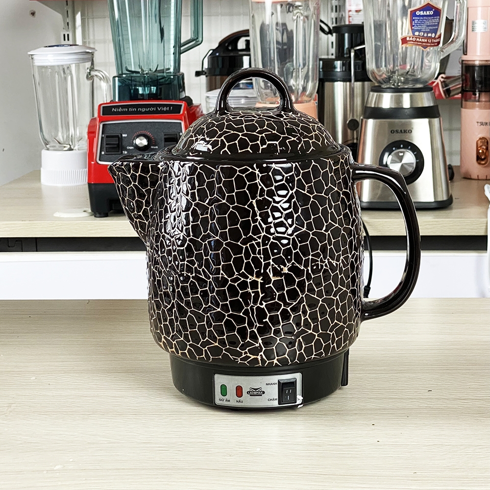 Ấm Sắc Thuốc Điện Ladomax Ha-8833Den Màu Đen, Có Chuông Báo (1tx8)