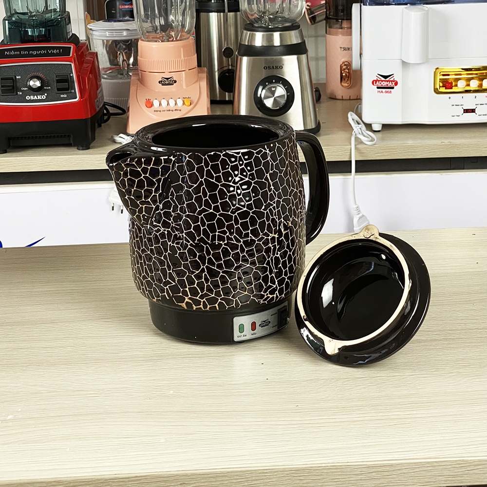 Ấm Sắc Thuốc Điện Ladomax Ha-8833Den Màu Đen, Có Chuông Báo (1tx8)