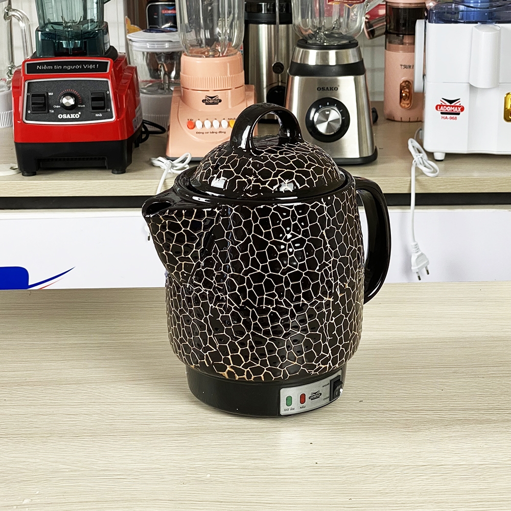 Ấm Sắc Thuốc Điện Ladomax Ha-8833Den Màu Đen, Có Chuông Báo (1tx8)