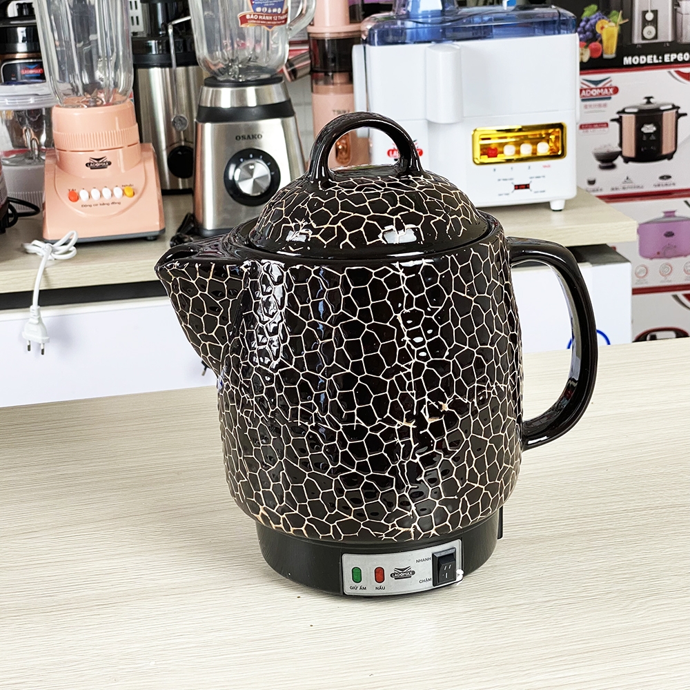 Ấm Sắc Thuốc Điện Ladomax Ha-8833Den Màu Đen, Có Chuông Báo (1tx8)