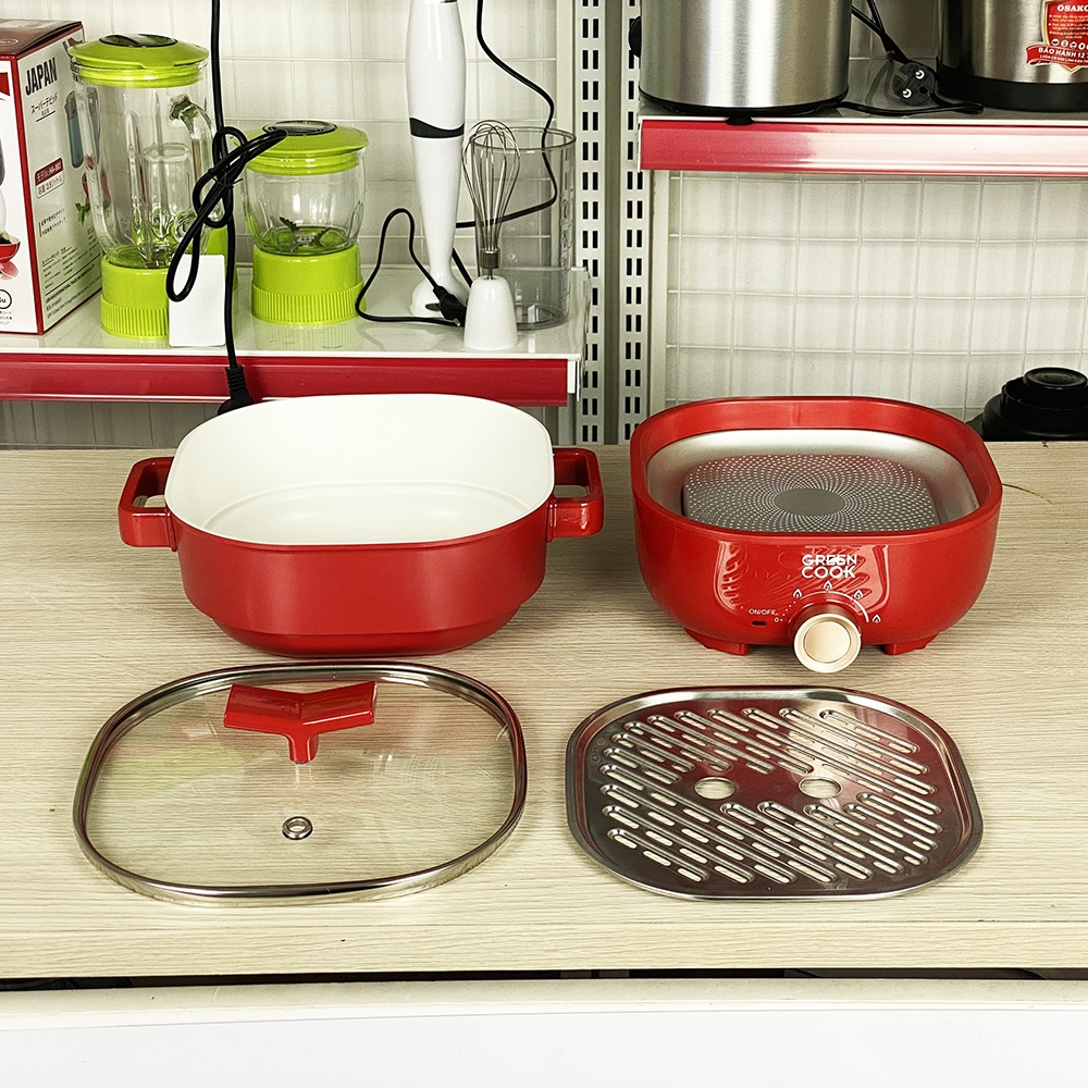 Nồi lẩu điện nhôm đúc Greencook GCEH233 (1tx8)