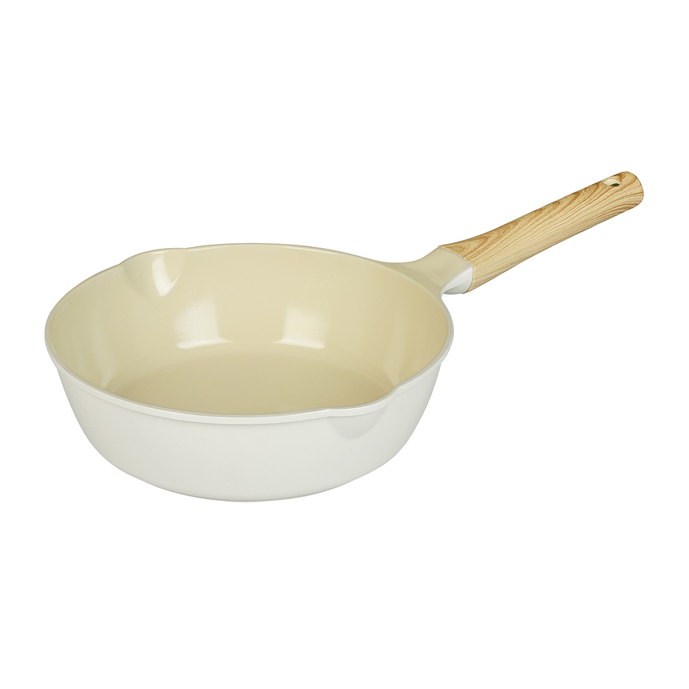 Chảo đúc sâu men gốm Ivory Greencook GCP236-26IH (1tx6)