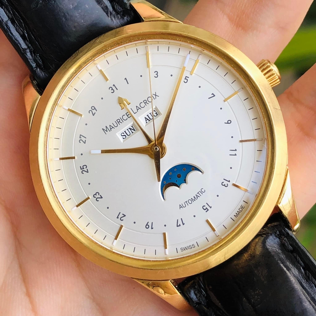 Đồng hồ Maurice Lacroix Les Classiques Phase De Lune vàng 18k cao cấp |  Diamond Watch