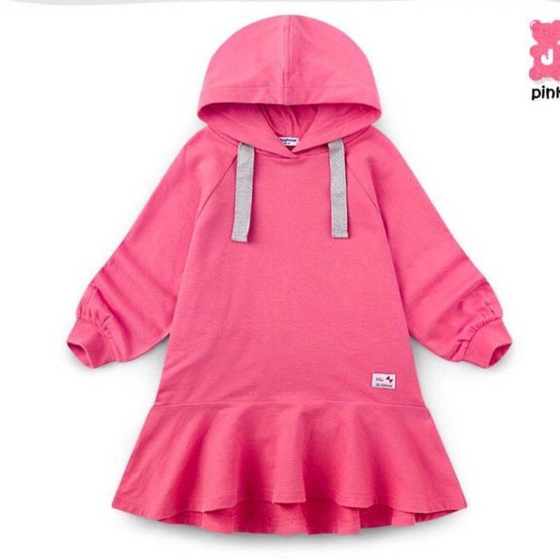 Váy Canifa hoodie nỉ dài tay chữ Minie có túi màu đỏ  1901032306