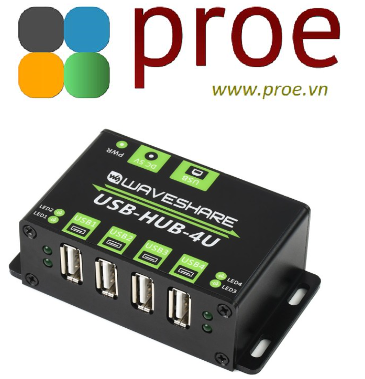 USB HUB 4U Industrial Grade USB HUB, Extending 4x USB 2.0 Ports Điện