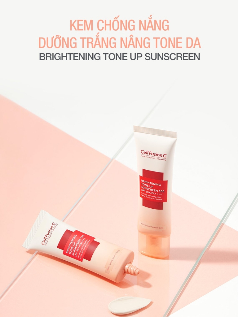 Kem Chống Nắng Cell Fusion C Brightening Tone Up Sunscreen 100 50ml HỒNG