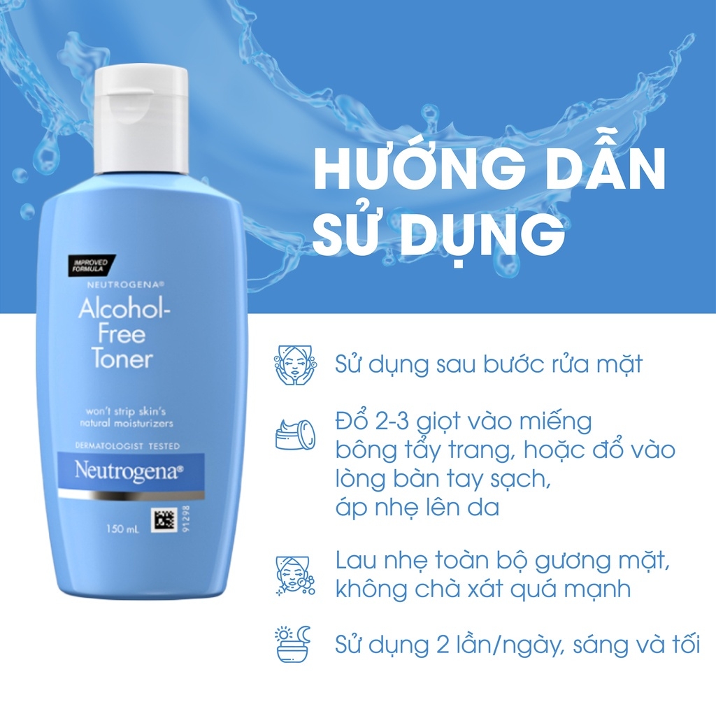 Nước Hoa Hồng Không Chứa Cồn Alcohol Free Toner Neutrogena 150ml