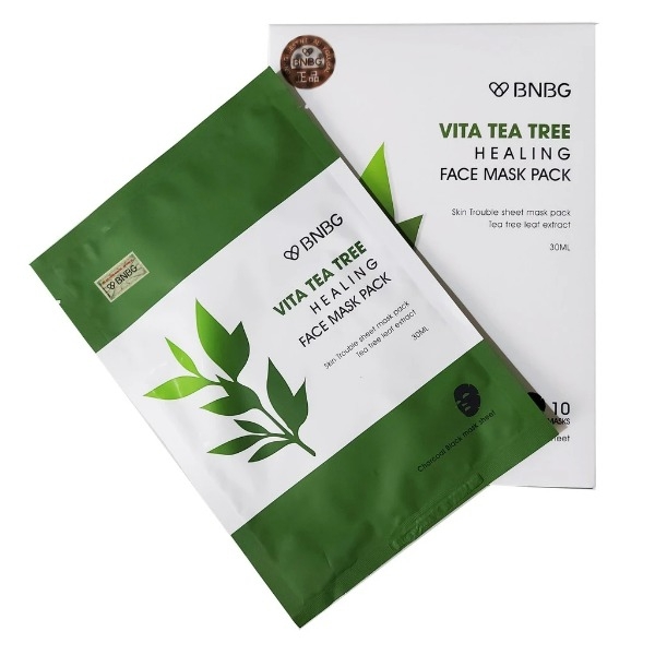 Combo 10 Mặt Nạ Giấy Chiết Xuất Tràm Trà Dành Cho Da Mụn BNBG Vita Tea Tree Healing Facial Mask (30mlx10) [BNBG TEATREE]