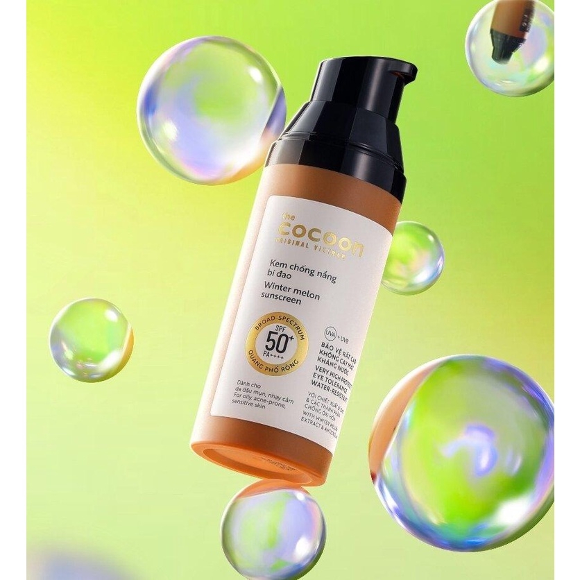 Kem Chống Nắng Cocoon Winter Melon Suncreen SPF 50 + PA ++++ Kem Chống Nắng Bí Đao Quang Phổ Rộng 50ml