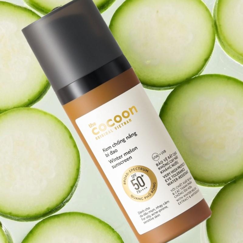 Kem Chống Nắng Cocoon Winter Melon Suncreen SPF 50 + PA ++++ Kem Chống Nắng Bí Đao Quang Phổ Rộng 50ml