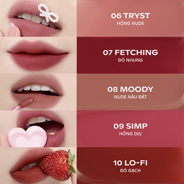 Son SUGARPLUM MistyNow Blurring Tint Son Nước Mịn Lì Thuần Chay VER.02