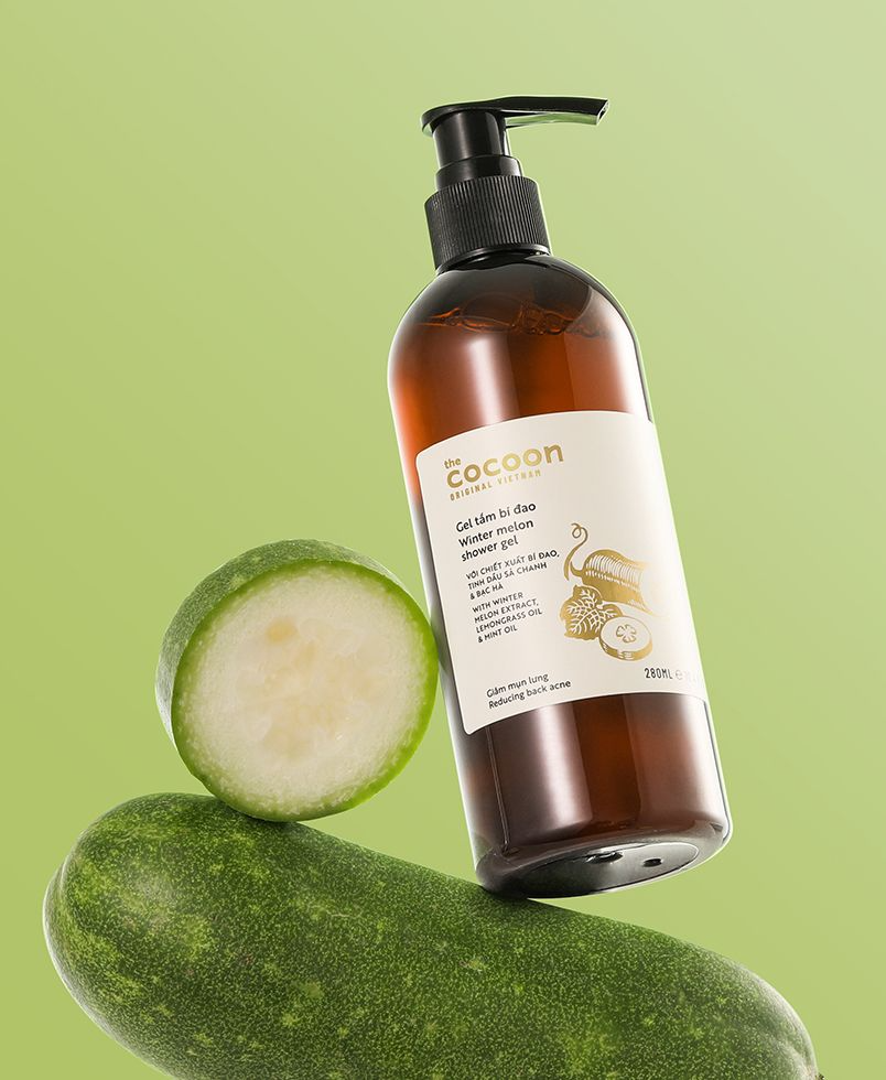 Sữa tắm bí đao dạng gel Cocoon giúp giảm mụn lưng Winter Melon Shower Gel 310ml