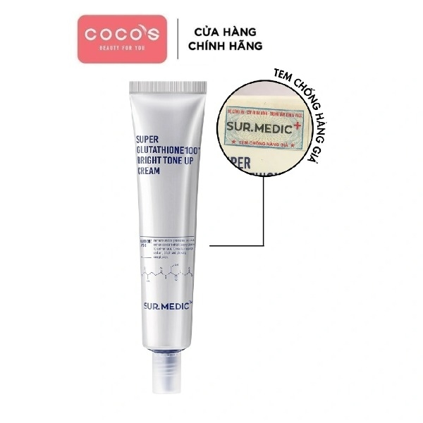 Kem Dưỡng SURMEDIC Super Glutathione 100 Bright Tone Up Cream Nâng Tông Trắng Da 40ml