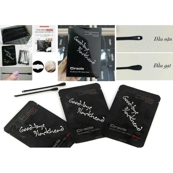 [Hộp] Mặt Nạ Mũi Đẩy Mụn Đầu Đen Sợi Bã Nhờn Ciracle Good bye Blackhead Cotton Mask (5ml x 20 miếng)