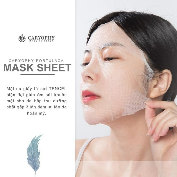 Combo 5 Mặt nạ Hỗ Trợ Giảm Và Ngăn Ngừa mụn Caryophy Portulaca Mask Sheet 3IN1