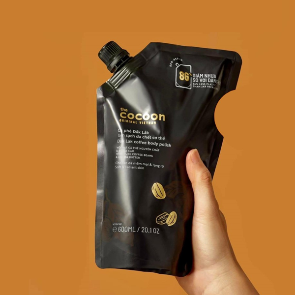 Tẩy Tế Bào Chết Cà phê Đắk Lắk cơ thể Cocoon 600ml - Dạng Túi