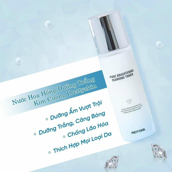Nước hoa hồng Dưỡng Trắng Căng Bóng Pretty Skin Pure Brightening Diamond Toner 150ml