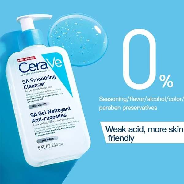 Sữa Rửa Mặt Cerave Sa Smoothing Cleanser Sữa Rửa Mặt Cerave Làm Sạch & Tẩy Tế Bào Chết 236ml