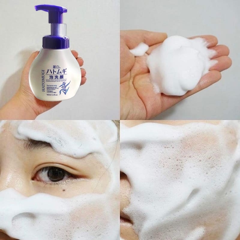 Sữa Rửa Mặt Hatomugi Tạo Bọt Hỗ Trợ Dưỡng Ẩm, Sáng Da 160ml Moisturizing & Facial Washing - The Facial Whip