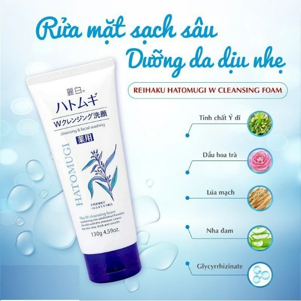 Sữa Rửa Mặt Cấp Ẩm Reihaku Hatomugi 170g