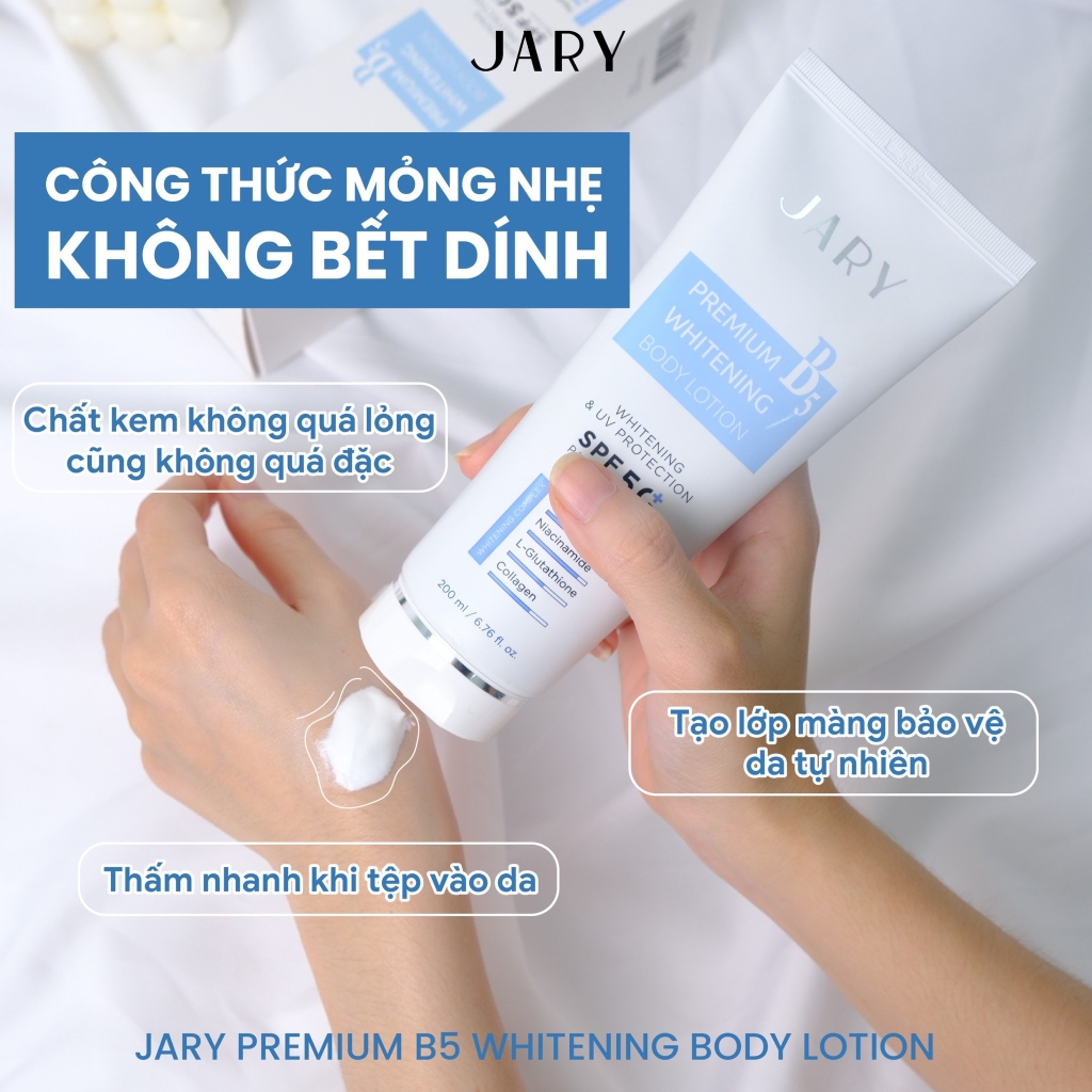 Kem Dưỡng Jary Premium B5 Whitening Body Lotion Kem Dưỡng Trắng Da, Hỗ Trợ Cấp Ẩm 200ml