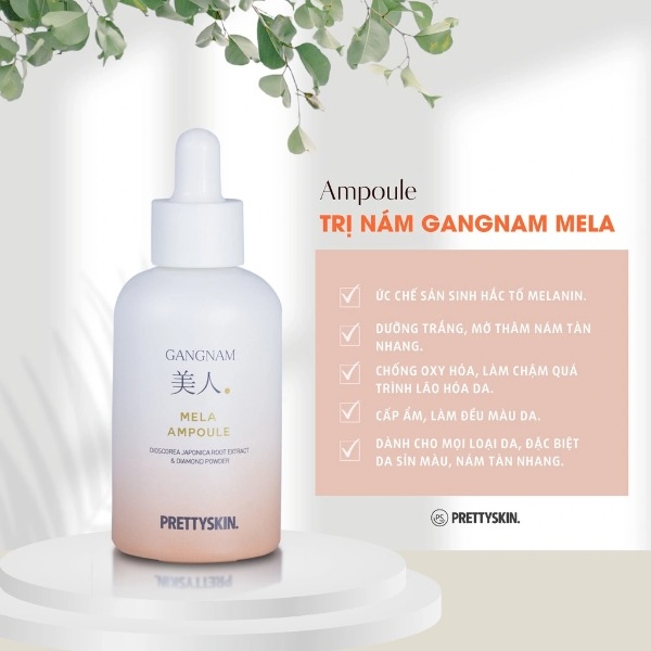 Tinh Chất Prettyskin Dưỡng Trắng Gangnam Miin Mela Ampoule 50ml