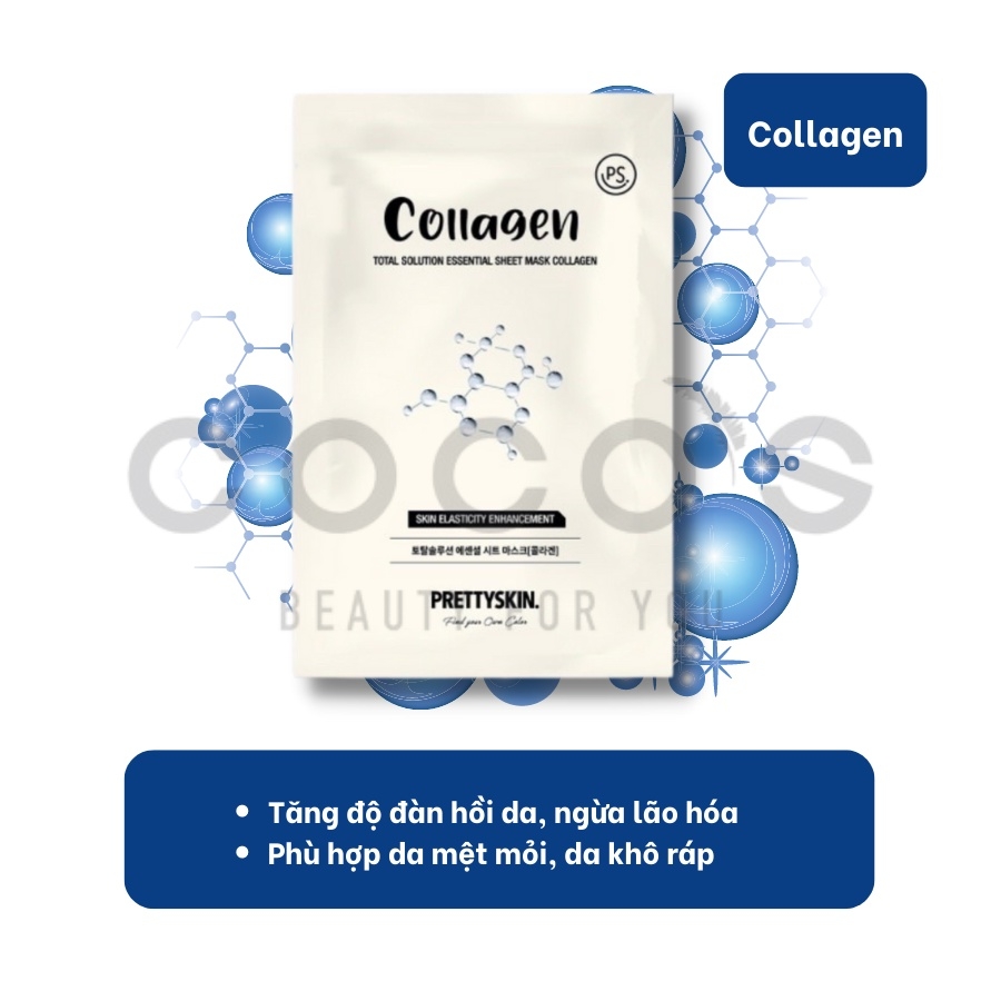 Mặt Nạ Pretty Skin Skin Total Solution Essential Sheet Mask Cấp Ẩm, Dưỡng Trắng, Ngừa Mụn, Dịu Da 23ml