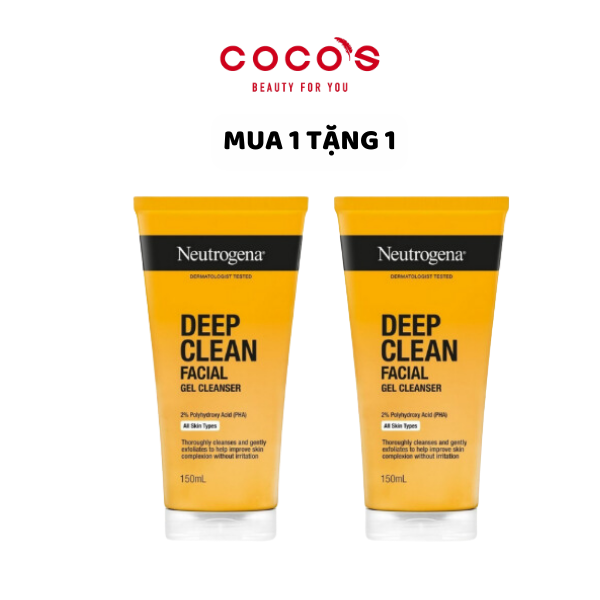 [MUA 1 TẶNG 1] Sữa rửa mặt Neutrogena Deep Clean Facial Cleanse, Sữa rửa mặt làm sạch sâu 150ml