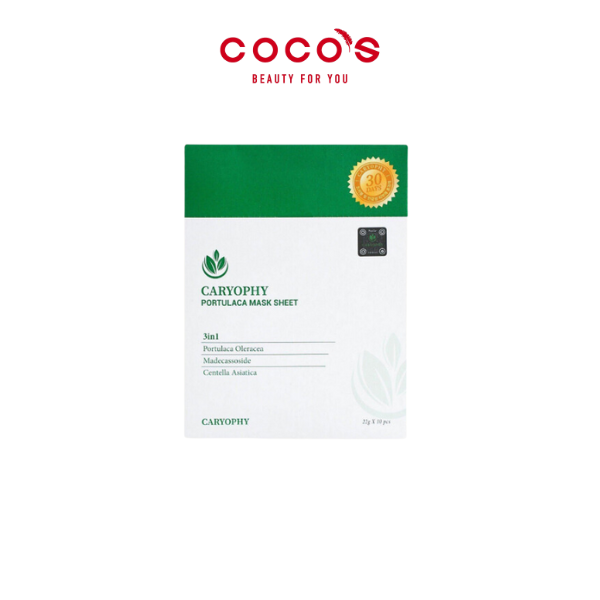 Combo 5 Mặt nạ Hỗ Trợ Giảm Và Ngăn Ngừa mụn Caryophy Portulaca Mask Sheet 3IN1