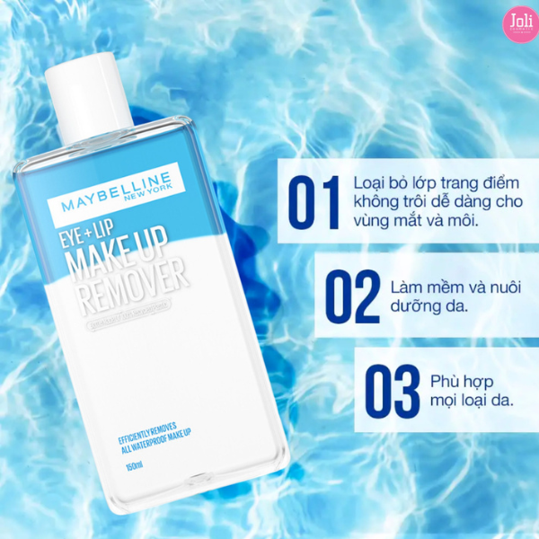 Nước Tẩy Trang Mắt và Môi Chuyên Dụng 2 lớp Maybelline New York Eye & Lip Makeup Remover 150ml/40ml
