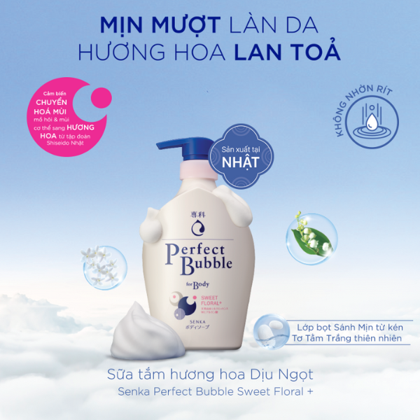 Sữa Tắm Hương Hoa Dưỡng Ẩm Ngăn Ngừa Mụn Lưng SENKA 500ml